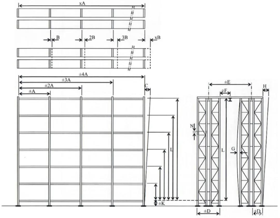 货架安装参数示意图