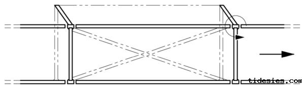 单排悬臂连杆相对立柱变形